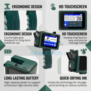 4POLETECH Cheap Price Inkjet <strong>Printer</strong> Printing Gun Portable Thermal Inkjet (TIJ) <strong>Printer</strong> Low Maintenance <strong>Cost</strong> - Product Image 3