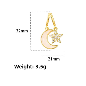 Fashionable New Moon Star Necklace Non Fading Collarbone Chain Elegant Modern Jewelry For Women Daily Wear <b>Accessory</b> - Product Image 3