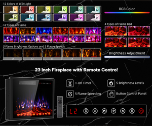 36" Electric <strong>Fireplace</strong> <strong>TV</strong> <strong>Unit</strong> 12 Flame Colors 750W/1500W Touch Screen Remote - Product Image 1