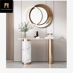 <span class=keywords><strong>Mesa</strong></span> de entrada de lujo moderna de <span class=keywords><strong>alta</strong></span> calidad personalizada elegante <span class=keywords><strong>mesa</strong></span> de consola de diseño blanco y dorado estilo Simple - Product Image 1