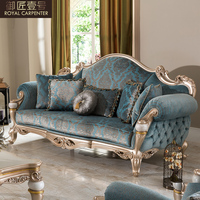 Vente directe d'usine, élégance raffinée, tissu luxueux, ensembles de salon antiques, canapé en bois, meubles européens français archaïsés