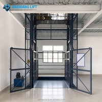Petit élévateur hydraulique à quatre poteaux pour entrepôt en mezzanine, monte-charge vertical, plateforme élévatrice industrielle robuste sur mesure
