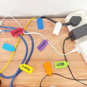 Étiquettes en cuir auto-agrippantes pour câbles sur supports métalliques pour l'identification des cordons, gestion des câbles avec multiprises derrière les bureaux et les téléviseurs - Product Image 6