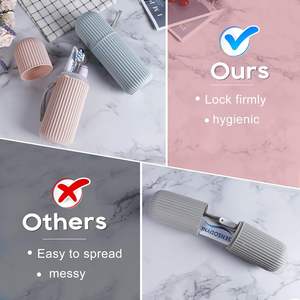 Boîte de rangement portable en plastique pour brosse à dents et dentifrice, étui de voyage pour brosse à dents, porte-gobelet pour bain de bouche pour la maison - Product Image 3