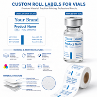 Étiquettes personnalisées holographiques en rouleau pour flacons, résistantes à l'huile, avec code-barres, autocollantes, imperméables, pour pilules, médicaments, emballages pharmaceutiques