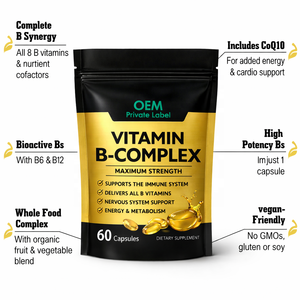OEM Vitamine B Complex Softgels Capsules Vitamine B Supplement met B6 B12 CoQ10 Ondersteunt Immuunsysteem Energie Metabolisme - Product Image 3