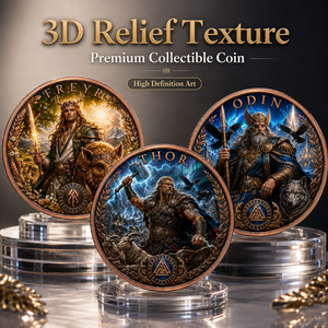 Pièce de collection en cuivre pur 999 de 5 oz, série « Mythologie Nordique », style peint, colorée, en relief 3D, édition UV, artisanat métallique - Product Image 1