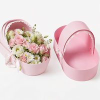 Boîte cadeau haut de gamme en forme de berceau pour fleurs, en matériaux recyclés, papier couché, avec nœud papillon, pour la Saint-Valentin et les anniversaires de bébé