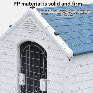 บ้านสุนัขพลาสติกแบบโมเดิร์นสั่งทำขายส่ง สำหรับใช้ภายนอกและภายในอาคาร กันน้ำ บ้านสุนัขขนาดใหญ่สำหรับสุนัขพันธุ์ใหญ่ เต็นท์บ้านสัตว์เลี้ยงแบบมีฉนวน - Product Image 3