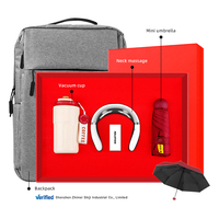 Kit de cadeau de bureau d'entreprise de luxe annuel tasse sous vide + masseur de cou + mini parapluie + sac à dos ensemble de cadeau d'affaires