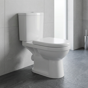 Inodoro de lujo europeo de dos piezas con descarga dual, sifón en P, cerámica sanitaria, conjunto de WC - Product Image 5