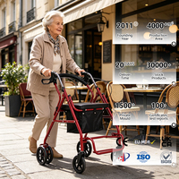 Simplywalk Steel 120kg Déambulateur à Quatre Roues pour Adultes, Équipement de Réadaptation à Long Terme Certifié MDR CE, Fournisseur