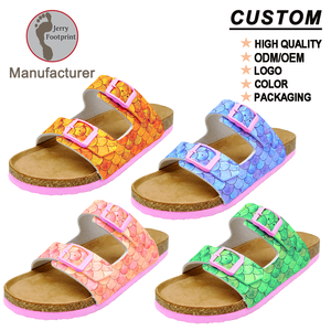 Sandalias de Corcho Personalizadas para Niños, Transpirables, de Cuero PU, para Niños Pequeños, Zapatos de Playa para Exteriores, Sandalias Cómodas con Hebilla y Correa, Tallas 25-34 - Product Image 1