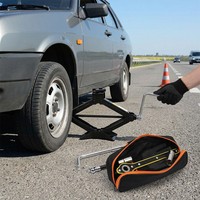 Kit de remplacement de cric à ciseaux pour pneu de secours, cric de levage pour véhicule, outil de réparation automobile d'urgence en extérieur sur le côté de la route
