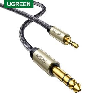 Adaptateur Ugreen 1/8 vers 1/4 stéréo 3,5 mm vers 6,35 mm, câble auxiliaire, câble de guitare vers prise auxiliaire mâle avec boîtier en alliage de zinc et gaine en nylon tressé - Product Image 1