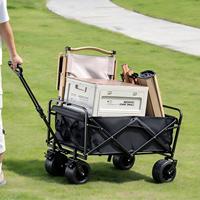 Chariot pliable en acier à roues pivotantes à 360°, poignée rétractable, idéal pour pique-nique, camping, jardin et plage - Vente chaude