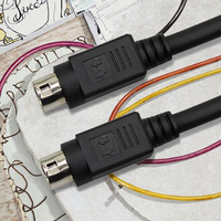 Câble d'extension d'alimentation MIDI Antmade OEM Mini DinPlug, conducteur en cuivre étamé isolé en PVC, connecteur noir, mâle-femelle