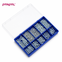 Kit d'assortiment de vis et d'écrous 366 pièces, fixations métalliques emballées dans une boîte en plastique pour projets d'entretien en atelier