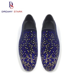 Chaussures habillées pour hommes en cuir véritable de haute qualité, faites à la main, avec design diamant DIY, à enfiler, légères, pour l'automne, avec logo personnalisé, pour le bureau - Product Image 5