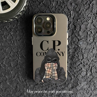 Coque de Téléphone Mobile PC Personnalisée en Pierre CP, Élégante et Tendance, Couleurs Argentées, pour iPhone 16 15 14 Pro Max