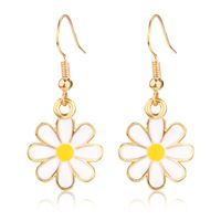 Anting-anting bunga aster kecil lucu berlapis emas Vintage bunga matahari kecil lucu dan bunga matahari kecil lucu dan aster Hoop perhiasan