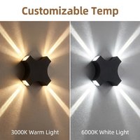 Applique murale LED en aluminium moulé sous pression 2/4 voies IP65 pour villa, cour, hôtel, projet paysager commercial