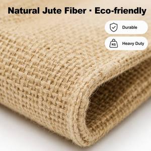 Sac fourre-tout en jute naturel avec poignée en corde, sac de shopping en toile de jute vierge, logo personnalisé, écologique - Product Image 2