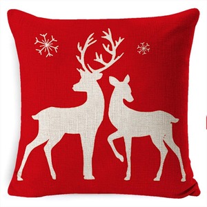 Christmas <b>Cushion</b> Cover Square Flax Cotton Pillowcase Home Decor Washable Printed Design - Product Image 2