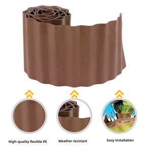 HUGELEAF Flexible PE Corrugated Plastic Lawn Edging Roll Path Garden Grass <b>Flower</b> Border for DIY - Product Image 4