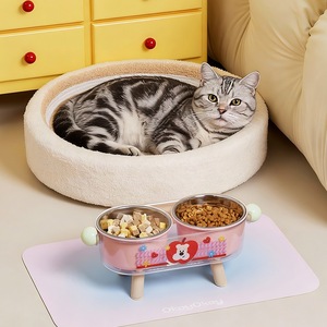 Double Bowl <b>Cat</b> <b>Feeder</b> Stainless Steel Non Slip Tall Design For <b>Cats</b> - Product Image 3