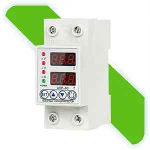 AC DC 40A 63A adjustable dual display Over Under and Voltage Protector Device 110V/230V/400V 63A current and voltage protection