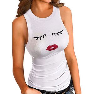 Women's Basic Solid Round Neck Ribbed Tank Top Promotional <b>T</b>-Shirts - Product Image 2