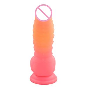 7 Inch Kleurrijke Fantasie Siliconen G-Spot <span class=keywords><strong>Dildo</strong></span> Met Sterke Zuignap Geribbeld Zacht Ontwerp Handsfree Seksspeeltje - Product Image 5