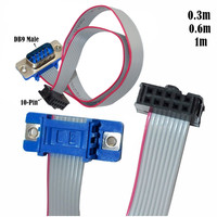 Conector de puerto serial RS232 DB, 9 pines, con cable de cinta macho DB9 con cabezal de 10 pines