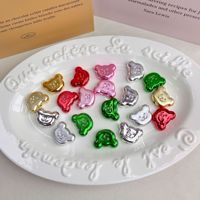 Perles en forme de tête d'ours de Noël en acrylique électroplaqué 20 mm – Lot en vrac et perles en vrac en gros pour la fabrication de bijoux DIY et les fournitures d'artisanat