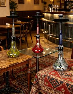 Moderno Set de Shisha de Vidrio Esmerilado, Hookah de Acero Inoxidable con Cazoleta y Manguera para Bar, Viajes, Regalo - Product Image 6