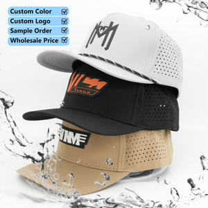New Arrival Custom Trucker Hats 5 Panel Light Curved Brim Bill Custom Rubber Patch Logo Laser Perforated Hats Waterproof <strong>Cap</strong> Hat - Product Image 1