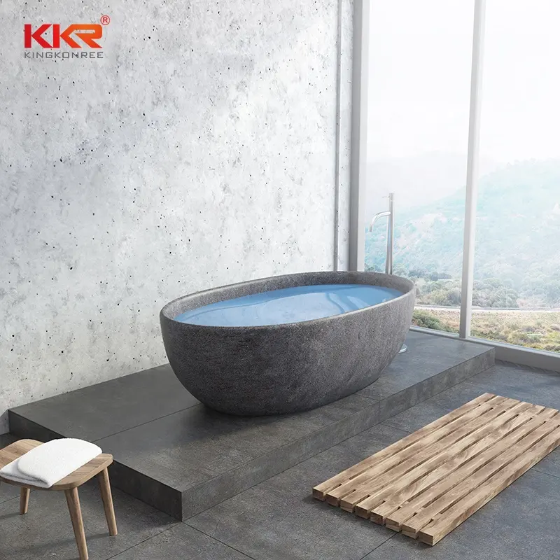 KKR bathtub beton freestanding bathtub baignoire banheira preta abu-abu bak mandi