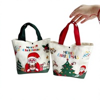 Sac de rangement pour bonbons de Noël personnalisé avec motif Père Noël, imperméable, durable, cadeaux publicitaires, sac en toile