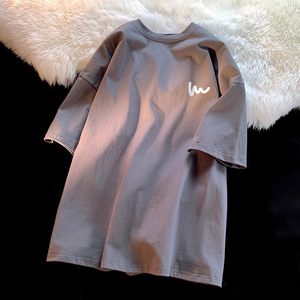Nouveau T-shirt tricoté surdimensionné pour homme 2025 – Respirant, doux, en pur coton, col uni brodé, haute qualité, décontracté - Product Image 6