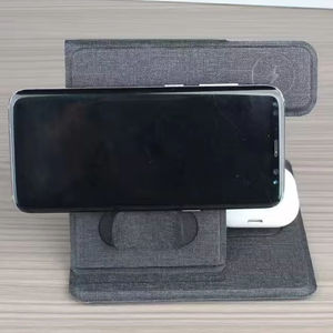 ที่ชาร์จโทรศัพท์มือถือแบบไร้สายพับได้3IN1หนังขนาดเต็มสำหรับใส่นาฬิกาหูฟังแบบซ่อนแท่นชาร์จมือถือแบบไร้สายสำหรับโทรศัพท์มือถือทุกรุ่น - Product Image 5