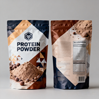 Sachet Doypack Personnalisé avec Logo Imprimé, Refermable à Fermeture Éclair, en Plastique et Feuille d'Aluminium, Recyclable, pour Poudre de Protéine de Lactosérum