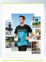 T-shirt pour homme à blocs de couleur, séchage rapide, 100% polyester, respirant, manches courtes, pour le sport en plein air, la course à pied, la remise en forme, l'entraînement, personnalisable