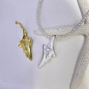 Accessoires en perles DIY, pendentif en argent S925, support vide avec perles rondes de 6 à 8 mm en forme de croix, collier tendance - Product Image 3