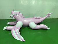 Poupée gonflable bleue de dragon, jouets gonflables gonflables de dragon de PVC de 0.4mm, jouets gonflables de dragon de PVC pour la balade de piscine