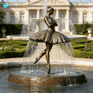 Escultura de Fuente de Bronce Fundido a Presión de Tamaño Real de una Bailarina para Decoración de Jardín o Parque al Aire Libre Personalizada - Product Image 3