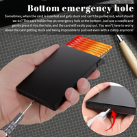 Pemegang kartu aluminium Logo kustom dompet logam penghalang RFID sikat Anti Maling tempat kartu mewah kancing geser tempat kartu kustom