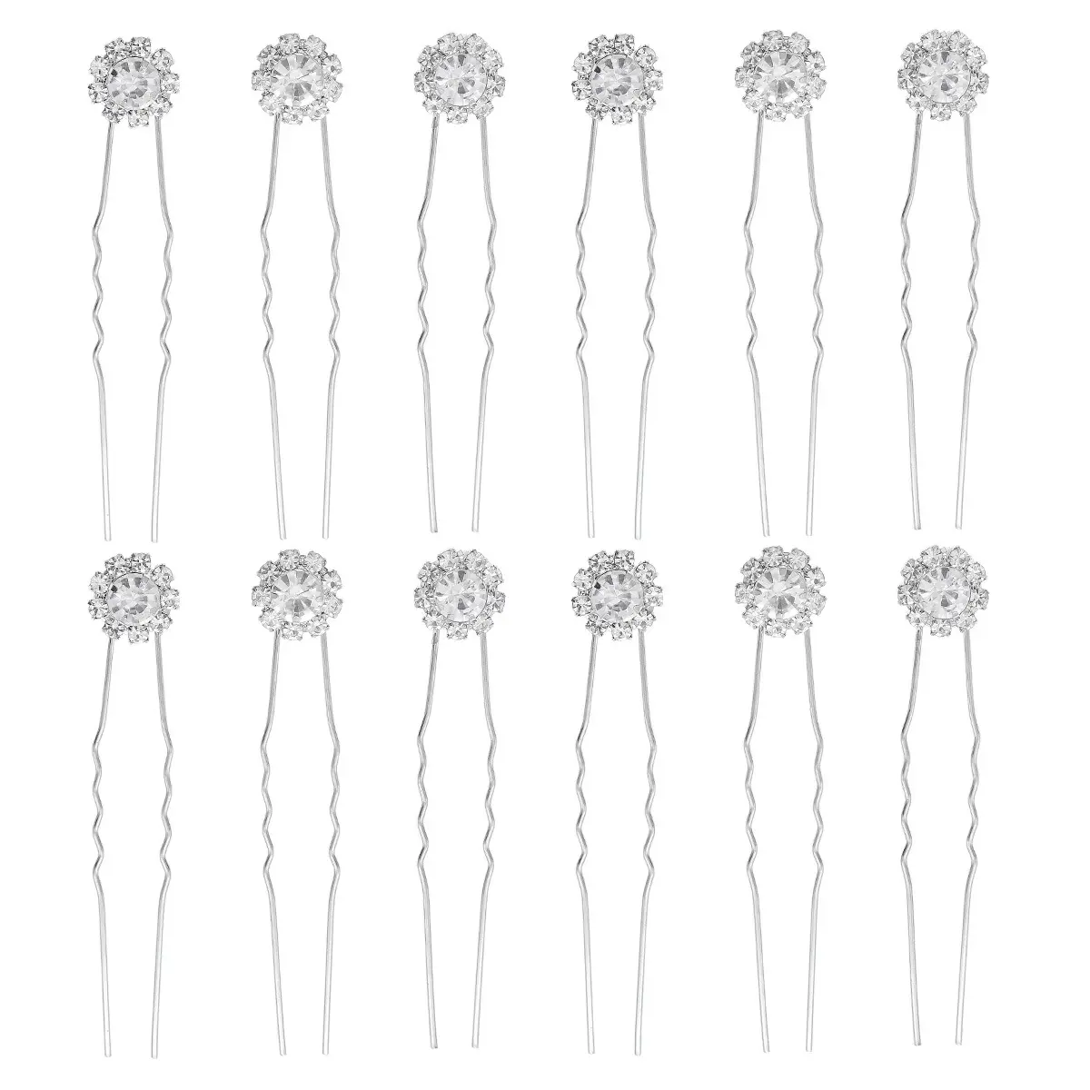 2024 New Hot Selling Bride hair accessories 12PCS a set wholesale princess Wedding head jewelry Hair Pins