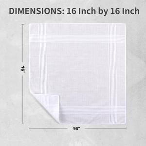 Mouchoirs de poche pour hommes 100 % coton doux, personnalisables avec logo, blancs - Product Image 3