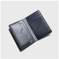 Pour Boshiho haute qualité hommes à deux volets en cuir véritable portefeuille personnalisé affaires RFID porte-carte lin doublure étoile motif Long Gi